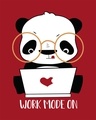 Shop Work Mode On Panda Round Neck 3/4th Sleeve T-Shirt-Full
