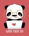 Shop Work Mode On Panda Scoop Neck Full Sleeve T-Shirt-Full