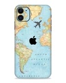 Shop Blue World Map Printed Mobile Skin for Apple iPhone 11-Front