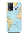 Shop World Map Printed Designer Hard Cover For Realme Narzo 30 A (Impact Resistant, Matte Finish)-Front