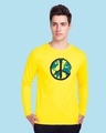 Shop Men's Yellow World Peace Graphic Printed T-shirt-Front