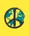 Shop Men's Yellow World Peace Graphic Printed T-shirt