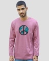 Shop World Peace Full Sleeve T-Shirt Frosty Pink-Front