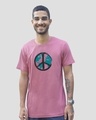 Shop World Peace Half Sleeve T-Shirt - Frosty Pink-Front