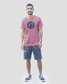 Shop World Peace Half Sleeve T-Shirt - Frosty Pink-Design