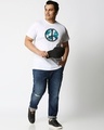 Shop Men's White World Peace Graphic Printed Plus Size T-shirt-Design