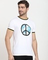 Shop Men's White World Peace Graphic Printed Varsity T-shirt-Design
