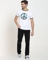 Shop Men's White World Peace Graphic Printed Varsity T-shirt