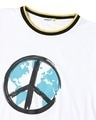 Shop Men's White World Peace Graphic Printed Varsity T-shirt