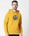 Shop World Peace Stylised Panel Hoodie Sweatshirt-Front