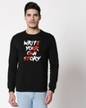 Shop Write Your Own Story Fleece Sweatshirt Black-Front