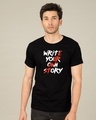 Shop Write Your Own Story Half Sleeve T-Shirt Black