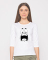 Shop Wtf Smiley Round Neck 3/4th Sleeve T-Shirt-Front