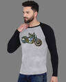 Shop Men's Grey & Black Motorcycle Art Premium Cotton T-shirt-Design