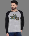 Shop Men's Grey & Black Motorcycle Art Premium Cotton T-shirt
