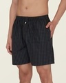 Shop Men's Black Checked Relaxed Fit Boxers-Front