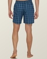 Shop Pack of 2 Men's Blue & Grey Checked Relaxed Fit Boxers-Full