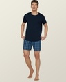 Shop Pack of 2 Men's Blue & Grey Checked Relaxed Fit Boxers