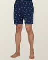 Shop Men's Blue & Black Printed Relaxed Fit Boxers (Pack Of 2)-Full