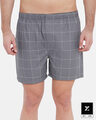 Shop Men's Checked Boxers Grey-Front