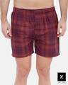 Shop Men's Checked Boxers Red & Blue-Front