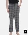 Shop Super Combed Cotton Checkered Pyjamas For Men (Pack Of 1) Black & White Checks-Front