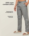 Shop Pack of 2 Super Combed Cotton Checkered Pyjamas