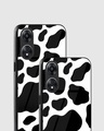 Shop Black Cow Print Premium Glass Case for Oppo A78 5G-Design