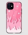 Shop Y2K Fireburst Pink Flame Premium Glass Case for Apple iPhone 12 Mini-Front