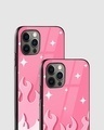 Shop Y2K Fireburst Pink Flame Premium Glass Case for Apple iPhone 14 Pro-Design