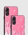 Shop Fireburst Pink Flame Premium Glass Case for Oppo A78 5G-Design