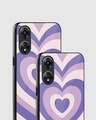 Shop Pastel Purple Retro Hearts Premium Glass Case for Oppo A78 5G-Design