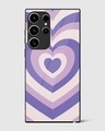 Shop Pastel Purple Retro Hearts Premium Glass Case for Samsung Galaxy S23 Ultra 5G-Front