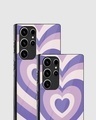 Shop Pastel Purple Retro Hearts Premium Glass Case for Samsung Galaxy S23 Ultra 5G-Design