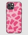 Shop Y2K Pink Cow Print Premium Glass Case for Apple iPhone 13-Front