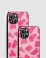 Shop Y2K Pink Cow Print Premium Glass Case for Apple iPhone 13-Design