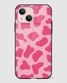 Shop Y2K Pink Cow Print Premium Glass Case for Apple iPhone 15-Front