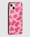 Shop Y2K Pink Cow Print Premium Glass Case for Apple iPhone 15-Design