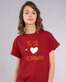 Shop Ye Dil Boyfriend T-Shirt-Front