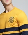 Shop Men's Yellow & Blue Color Block Slim Fit T-shirt