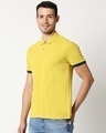 Shop Yellow Contrast Sleeve Polo T-Shirt-Design