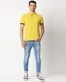 Shop Yellow Contrast Sleeve Polo T-Shirt