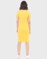 Shop Yellow Lettuce Hem Slim Fit Dress-Design
