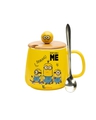 Shop Yellow Minion Ceramic Mug with Lid and Spoon (350 ml)-Front