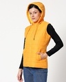 Shop Women's Yellow Puffer Jacket With Detachable Hood-Design