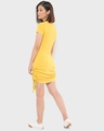 Shop Yellow Side Gather Fitted Slim Fit Dress-Design
