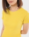 Shop Yellow Side Gather Fitted Slim Fit Dress