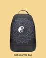Shop Unisex Black Yin Yang Mandala Printed Small Backpack-Front