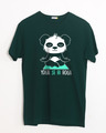 Shop Yoga Panda Half Sleeve T-Shirt-Front