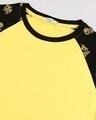 Shop Yolo Yellow AOP Half Sleeve Raglan T-Shirt